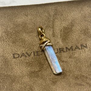 David Yurman Rainbow Moonstone Crystal Amulet with 18K gold & diamonds